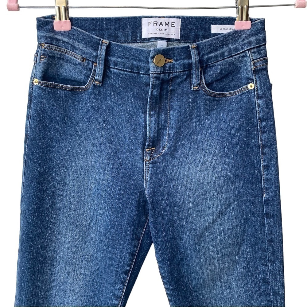 Frame Le High Jeans Size 26 Stretch Cuffed Cropped Ankle‎ Stretch High Rise - Picture 3 of 8